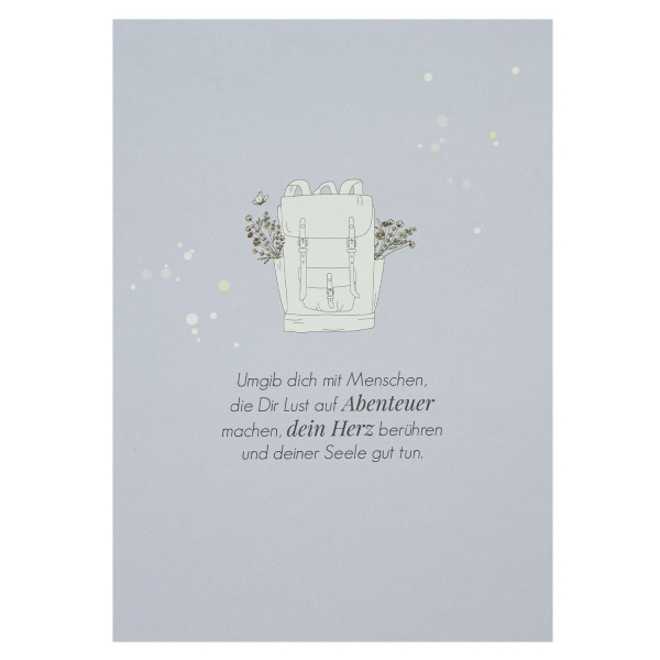 Postkarte mit Rucksack